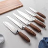 Viking 6-Piece German Steel Hollow Handle Cutlery Set with Sleeves, Brown Wood Pattern Handle