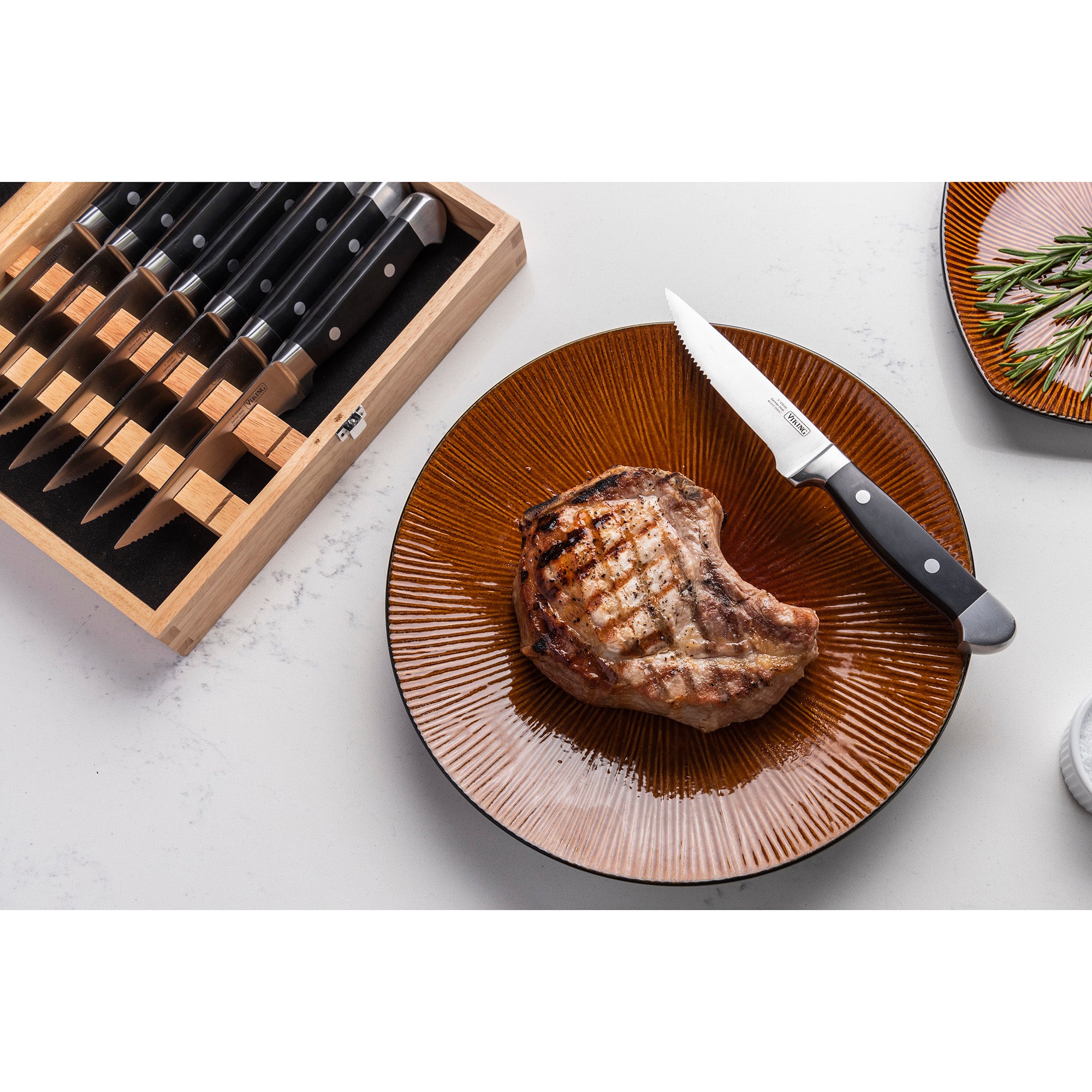 Forged Jumbo Steak Knife Set in Black Wood Gift Box // 4 Piece