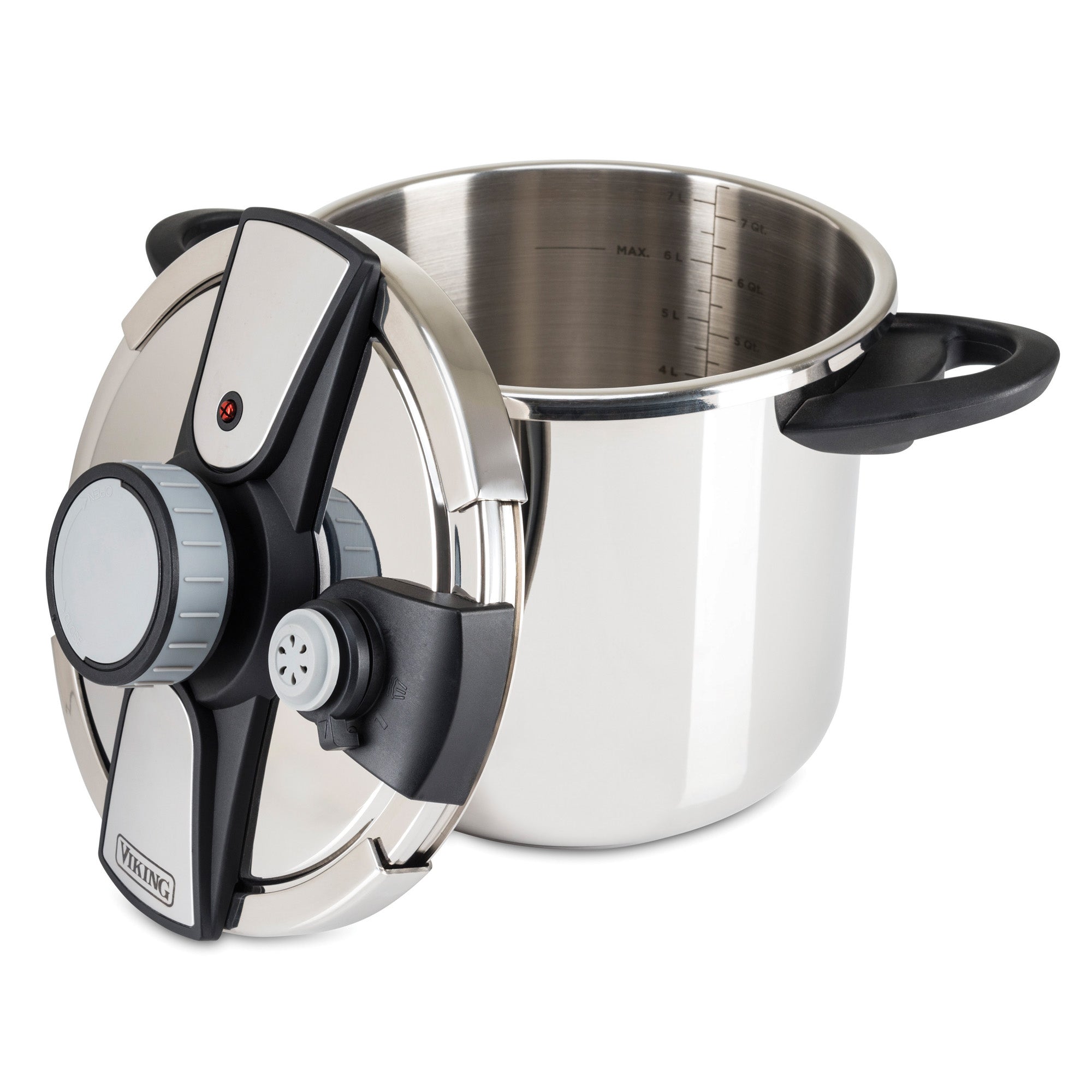 Viking Easy Lock Clamp 8-Quart Pressure Cooker with Steamer Insert