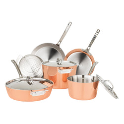 Product Image for Viking Contemporary 4-Ply Copper Clad 9-Piece Cookware Set with Metal Lids