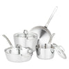 Viking Contemporary 3-Ply Stainless Steel 7-Piece Cookware Set with Glass Lids