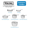 Viking Contemporary 3-Ply Stainless Steel 10-Piece Cookware Set with Glass Lids