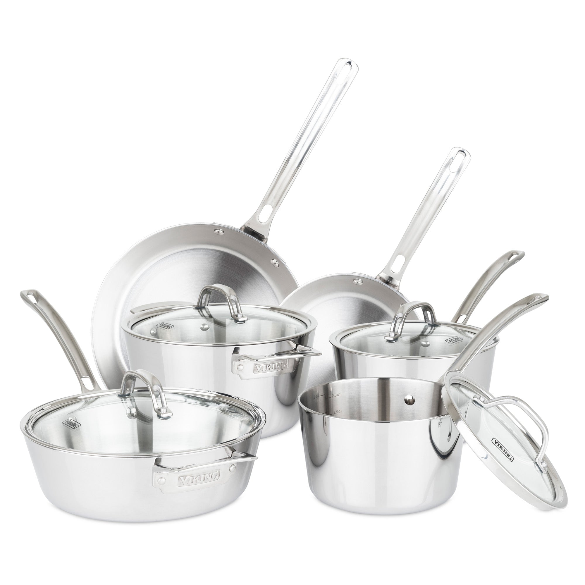 Viking Contemporary 3-Ply Stainless Steel 10-Piece Cookware Set