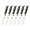 Viking Steakhouse Pakka Wood 6-Piece Steak Knife Set with Gift Box (Black)
